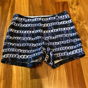 J. Crew Blue and White Patterned Shorts Size 4